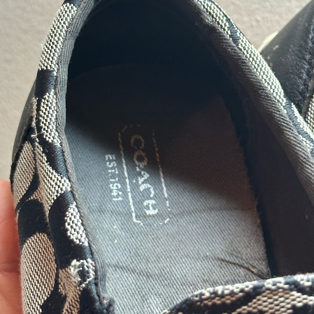 Coach Monogram Black and White Slip-Ons - Picture 6 of 13